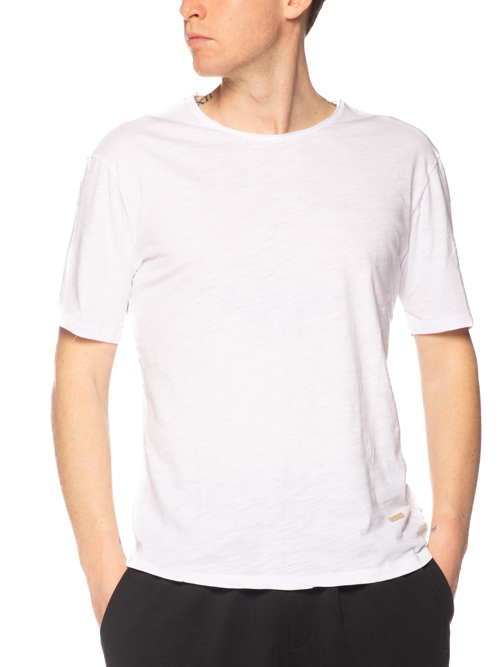 T-shirt Gianni Lupo Bianco taglio vivo GL1053F WHITE GIANNI LUPO 
