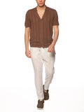 Camicia Gianni Lupo Tabacco in maglia maniche corte GL33763 TABACCO GIANNI LUPO 