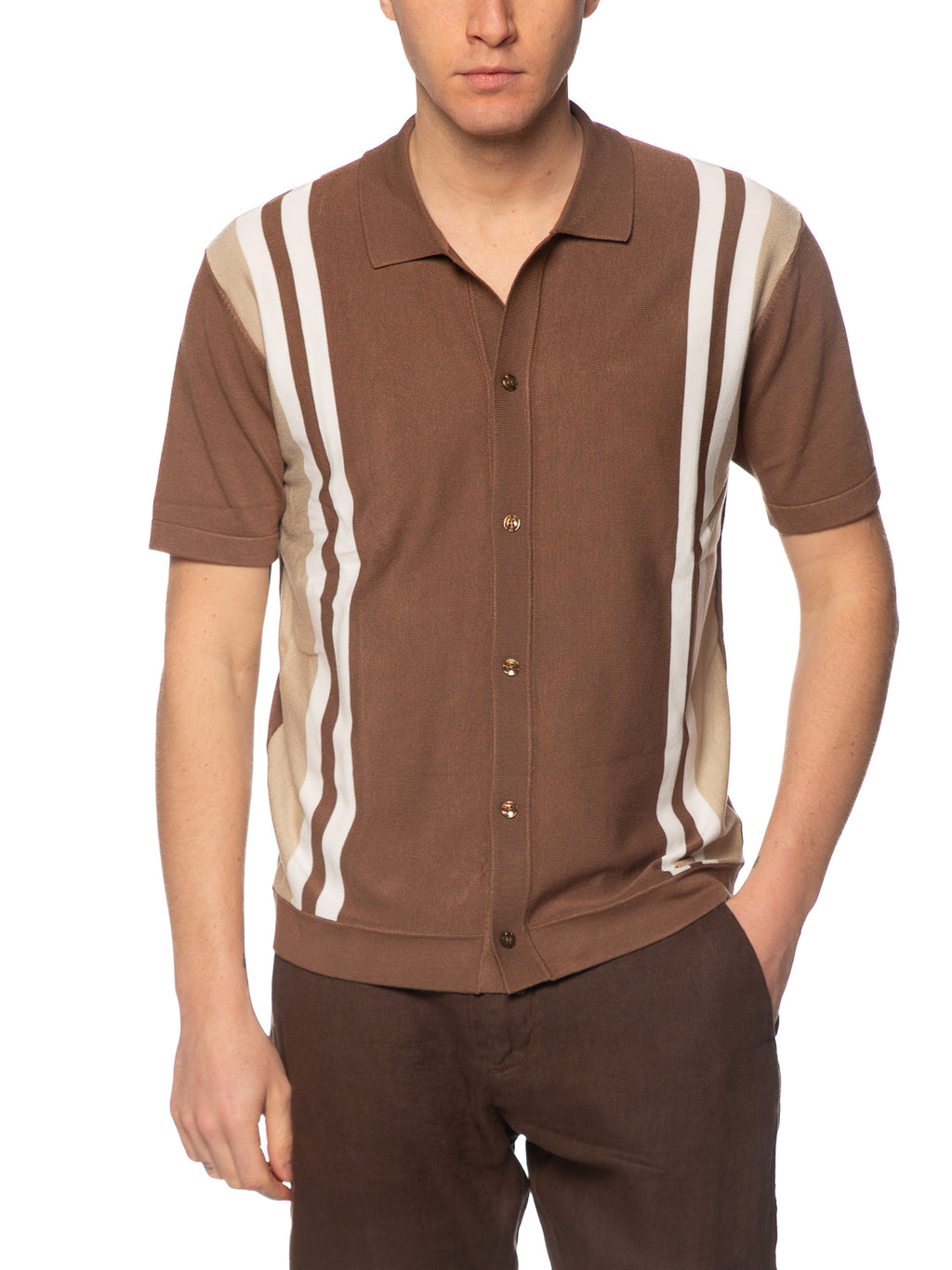 Camicia Gianni Lupo Tabacco in maglia GL35332 TABACCO GIANNI LUPO 