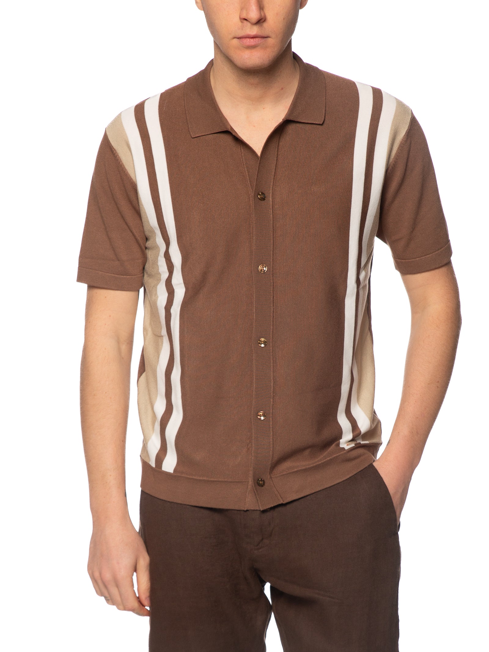 Camicia Gianni Lupo Tabacco in maglia GL35332 TABACCO GIANNI LUPO 