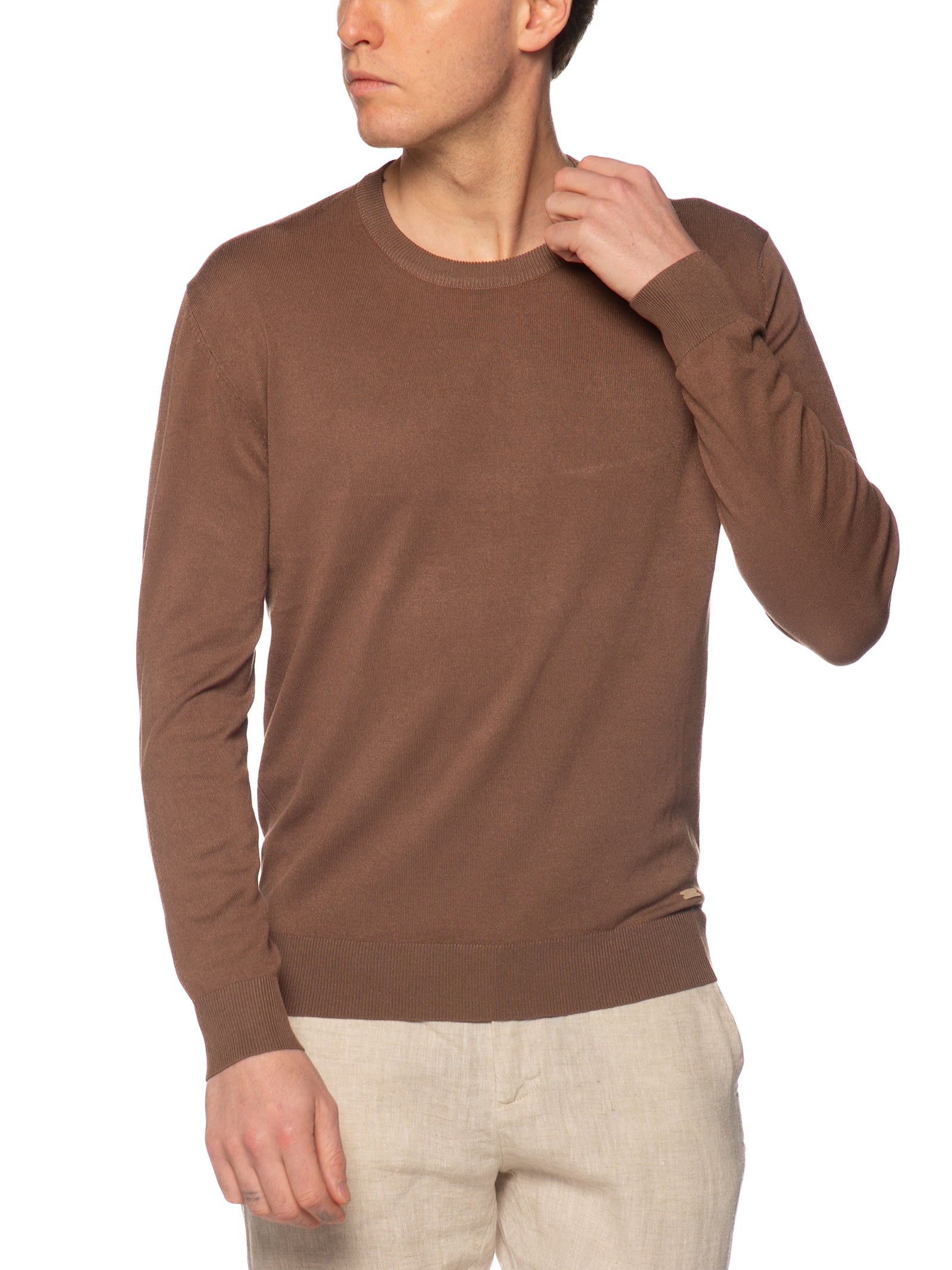 Maglia Gianni Lupo Tabacco girocollo GL512S TOBACCO GIANNI LUPO 