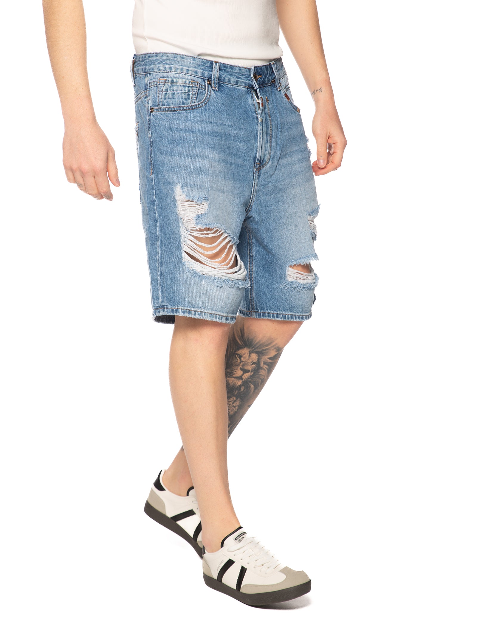 Bermuda Gianni Lupo strappi Medium Blue Denim Baggy GL6505Q MEDIUM BLUE GIANNI LUPO 