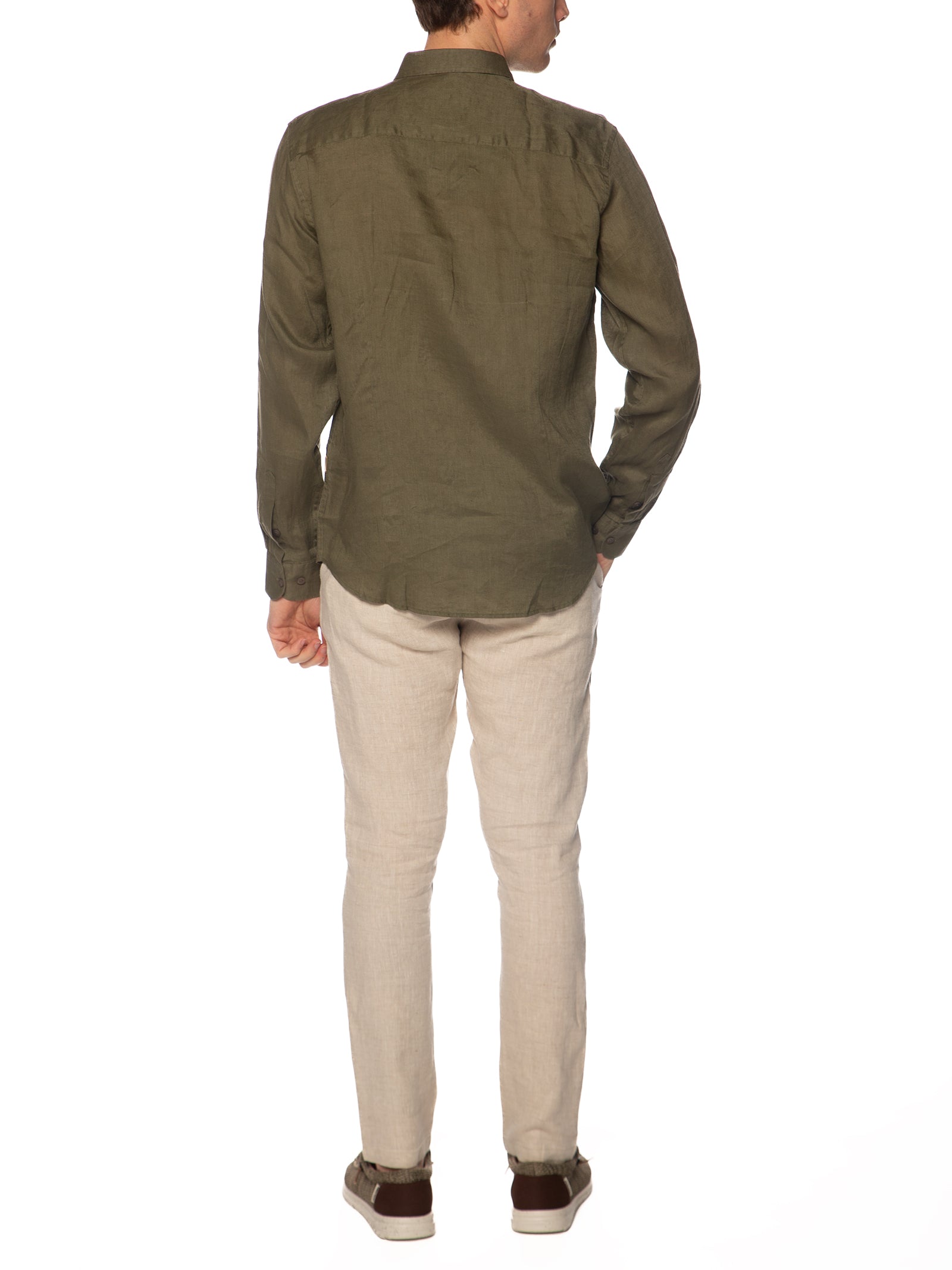 Camicia Gianni Lupo Verde Basic in lino GL7619S MILITARY GIANNI LUPO 
