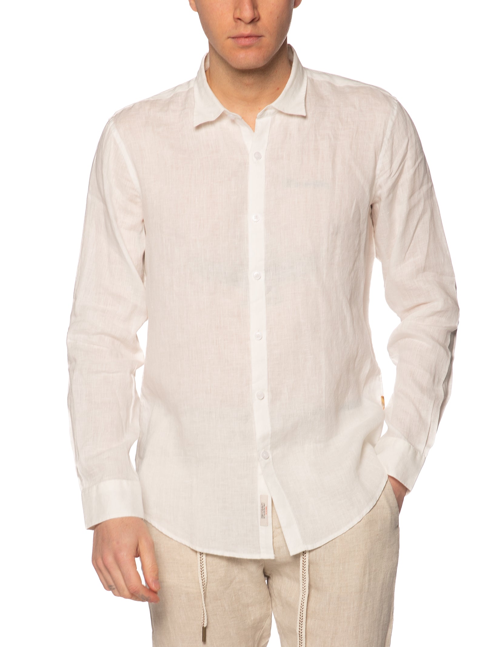 Camicia Gianni Lupo Bianco Basic in lino GL7619S WHITE GIANNI LUPO 