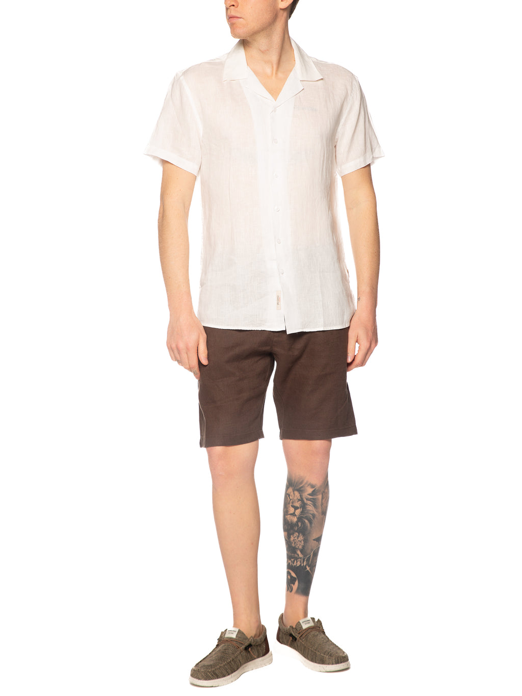Camicia Gianni Lupo Bianco in lino maniche corte GL7658S BIANCO GIANNI LUPO 