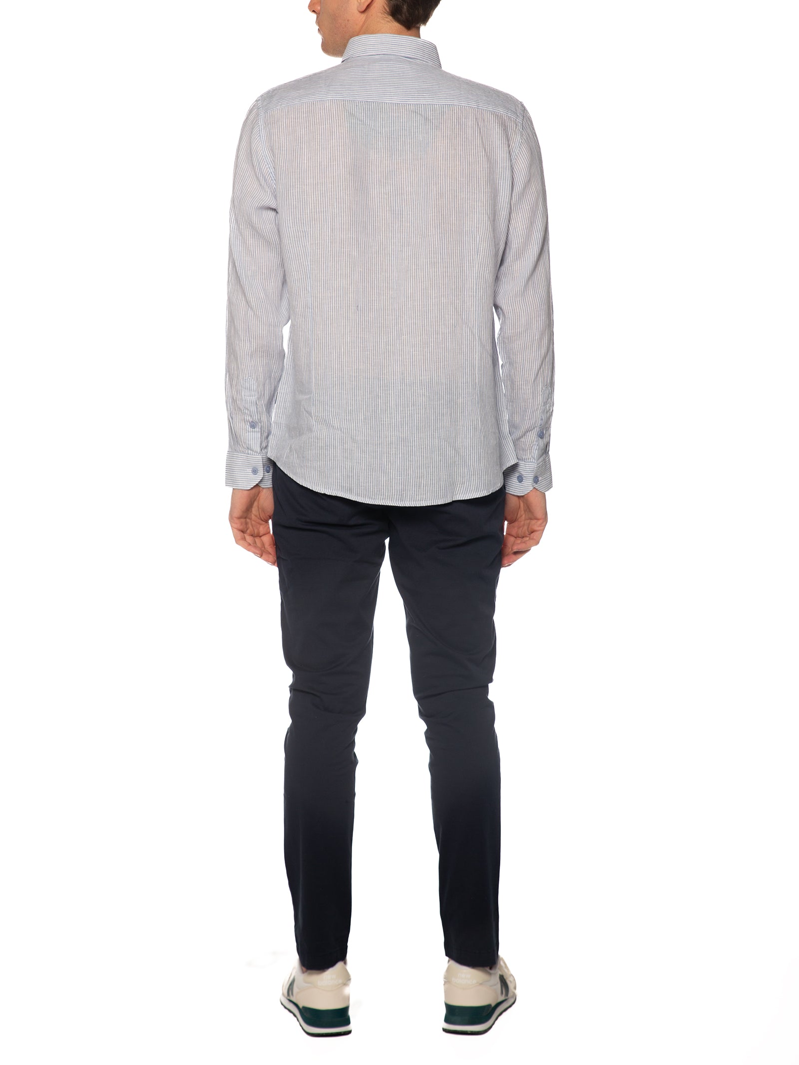 Camicia Gianni Lupo Celeste in lino a righe GL7828S SKY GIANNI LUPO 