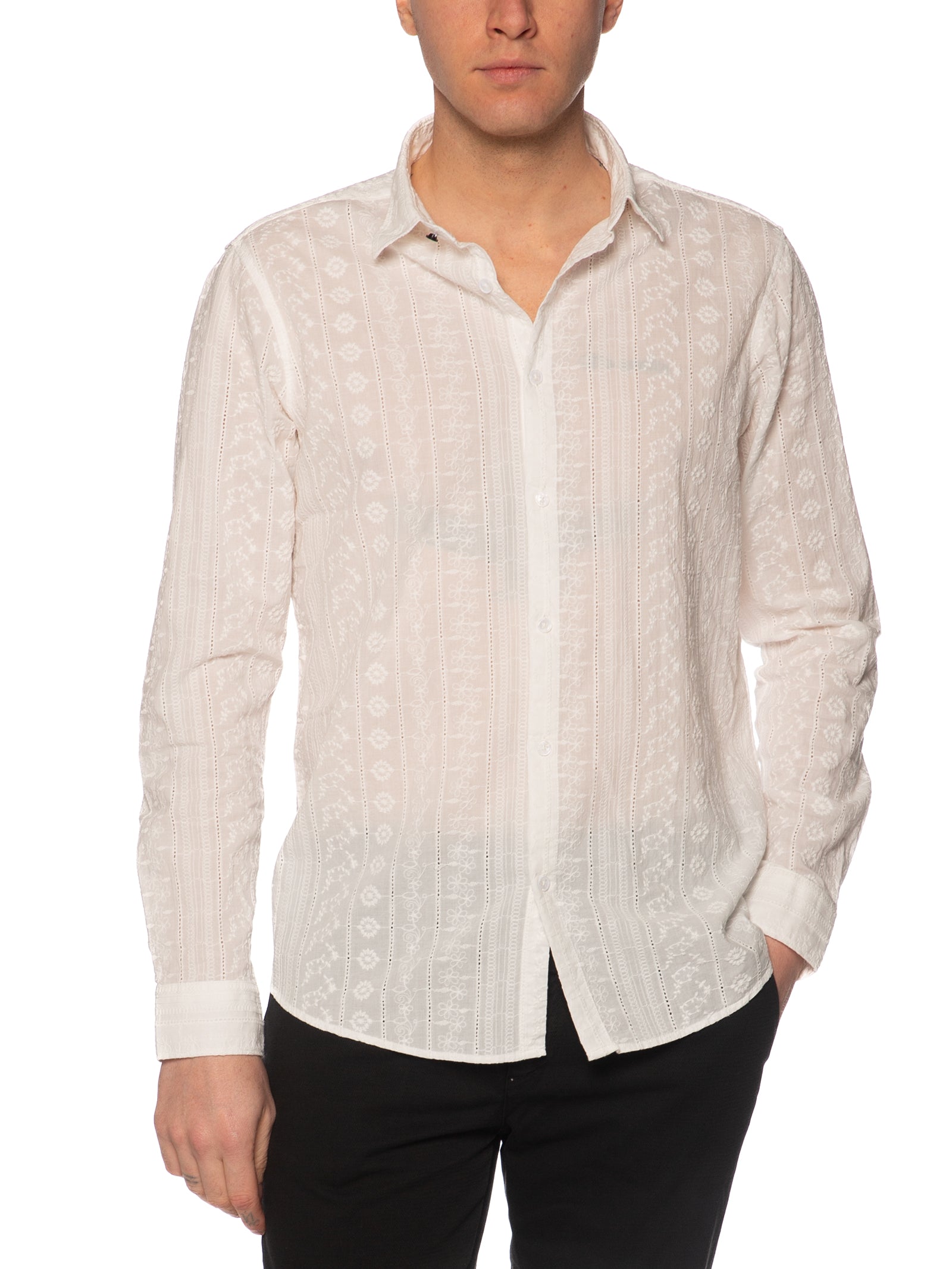 Camicia Gianni Lupo Bianco in pizzo sangallo GL7832S BIANCO GIANNI LUPO 