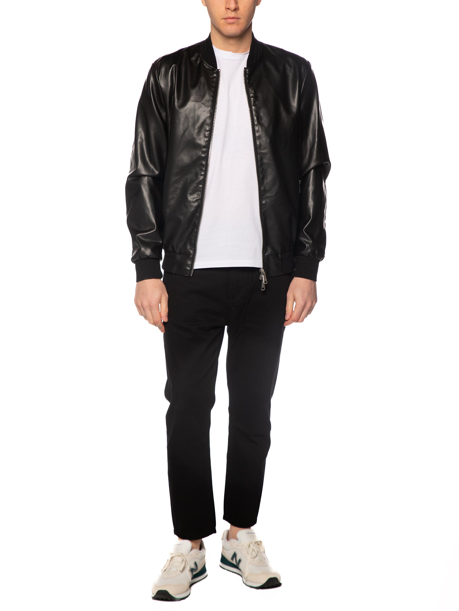 Bomber Gianni Lupo Nero ecopelle GL9731 BLACK GIANNI LUPO 
