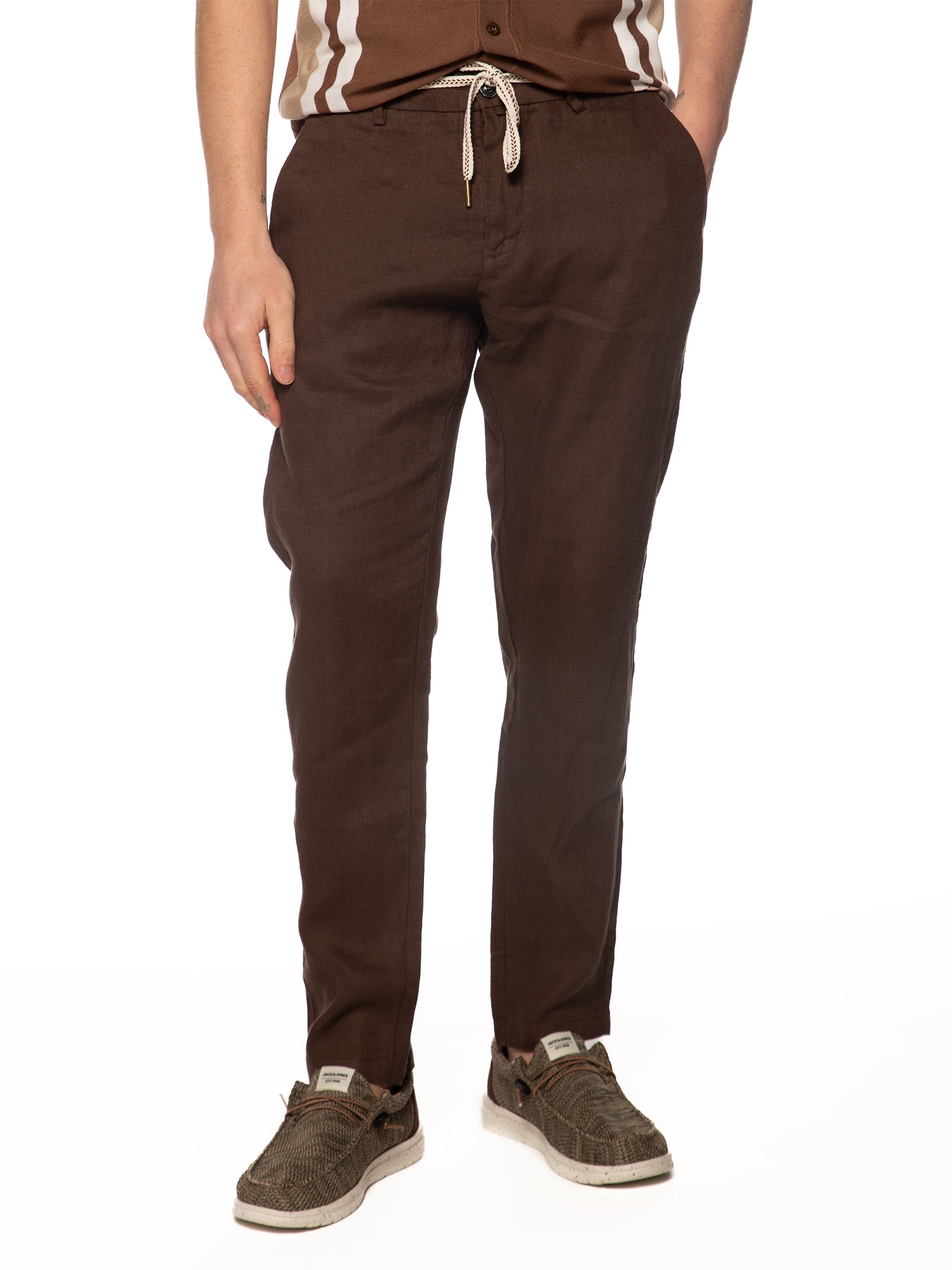Pantalaccio Gianni Lupo Marrone in lino MICHIGAN COFFE GIANNI LUPO 