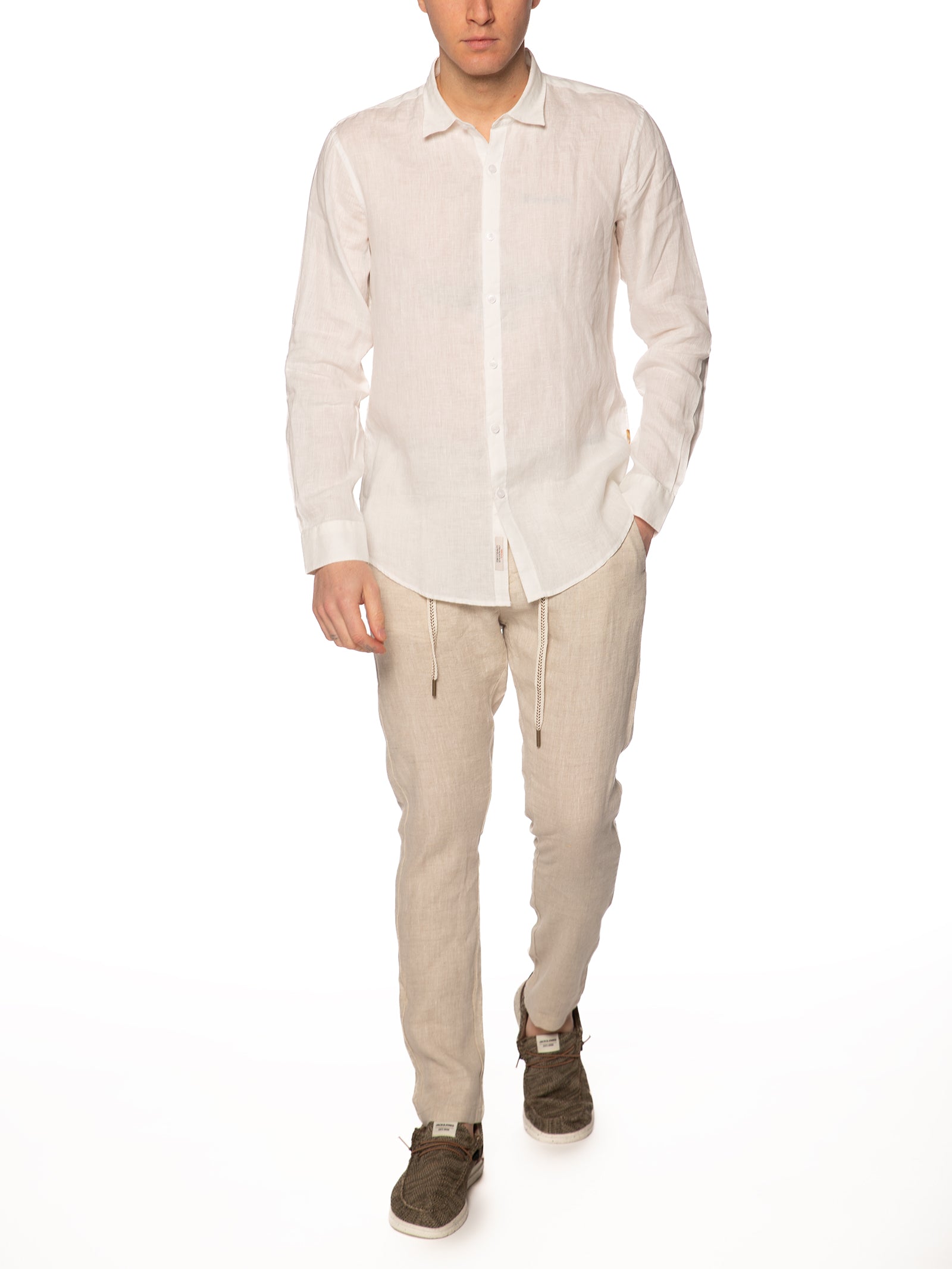 Pantalaccio Gianni Lupo Beige in lino MICHIGAN SAND GIANNI LUPO 