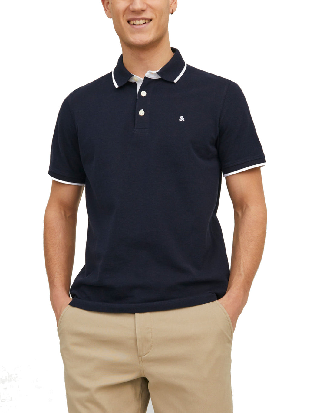 Polo Jack & Jones Paulos Blu notte slim fit in piquet 12136668 /Navy Blazer JACK & JONES 