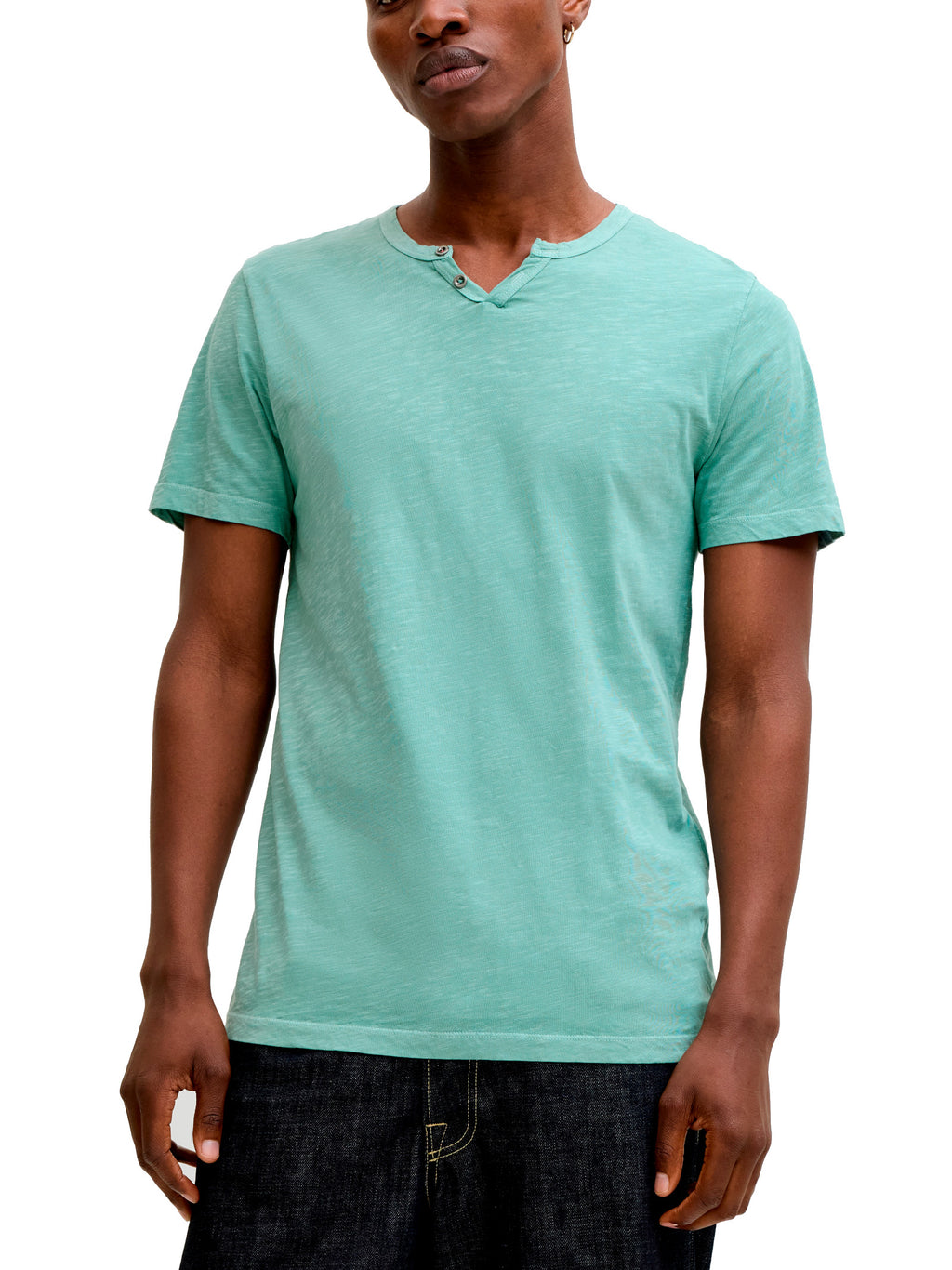 T-shirt Jack & Jones Esplit Acqua marina scollo a V 12164972 /Mineral Blue JACK & JONES 