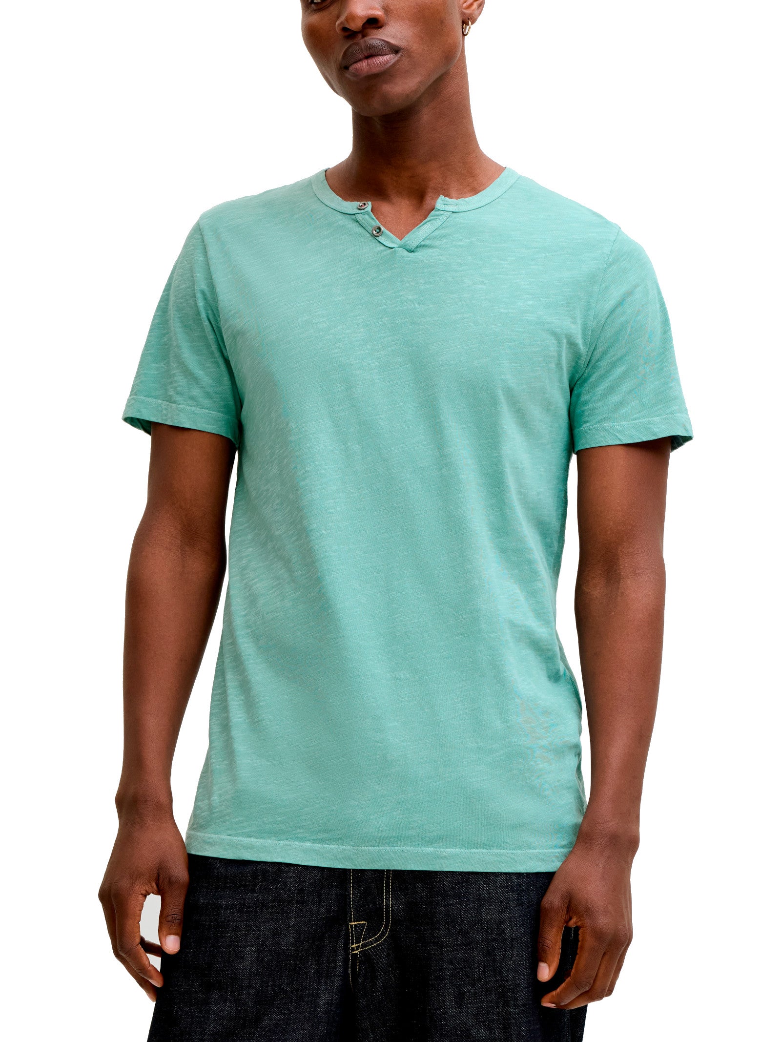 T-shirt Jack & Jones Esplit Acqua marina scollo a V 12164972 /Mineral Blue JACK & JONES 