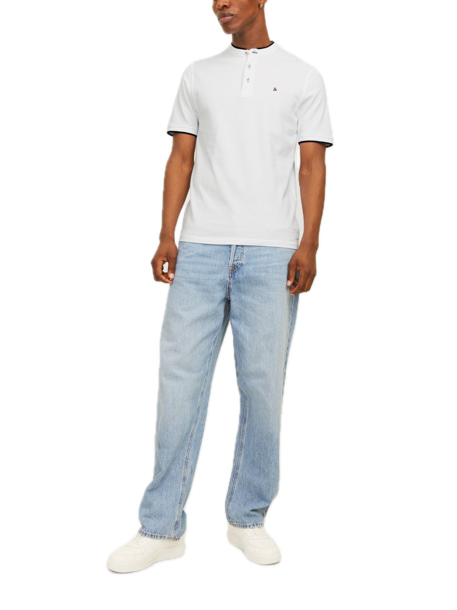 Polo Jack & Jones Paulos Bianco manica corta 12199711 /White JACK & JONES 