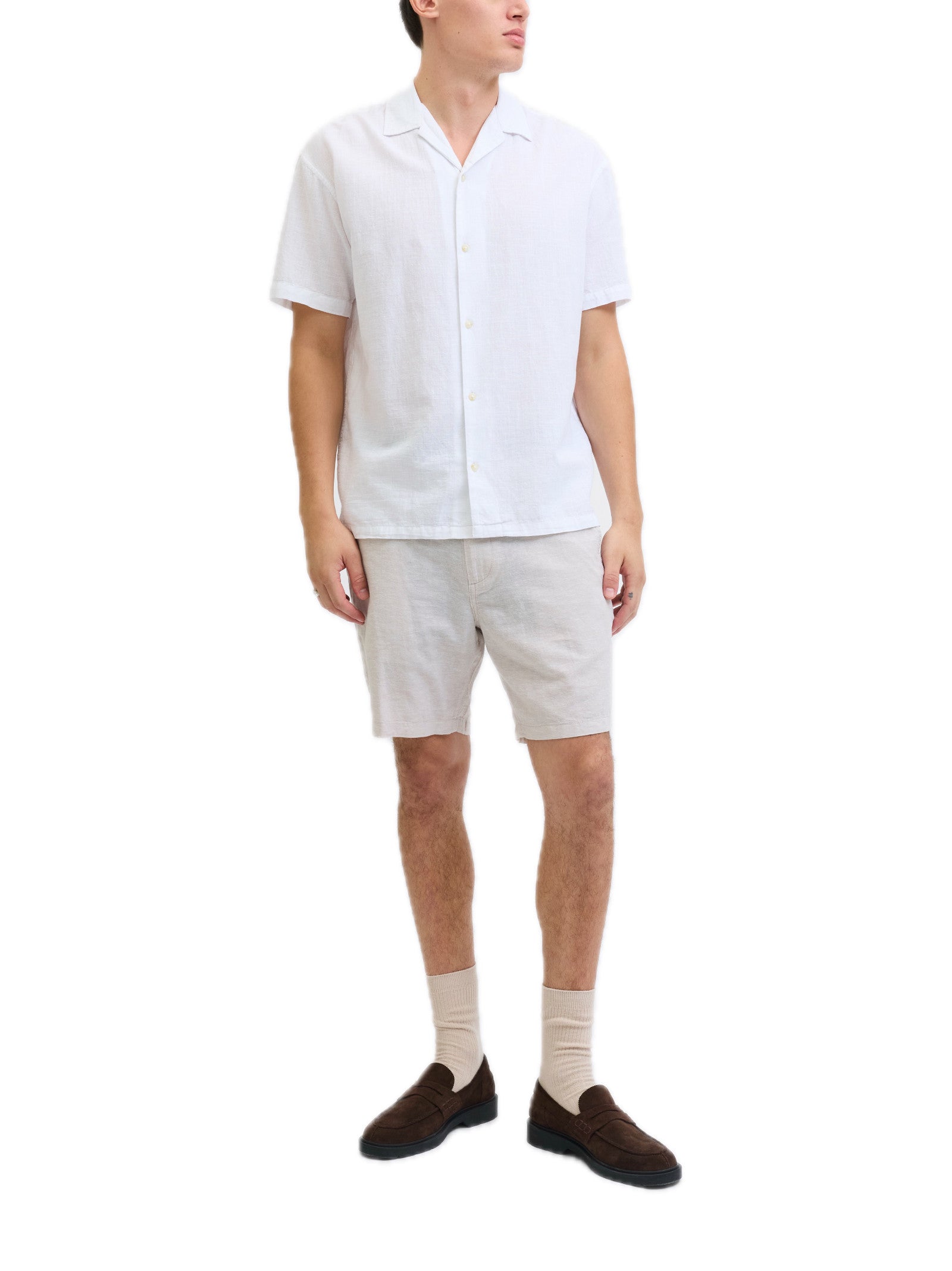 Bermuda Jack & Jones Stace Sabbia in lino 12248627 /Crockery JACK & JONES 