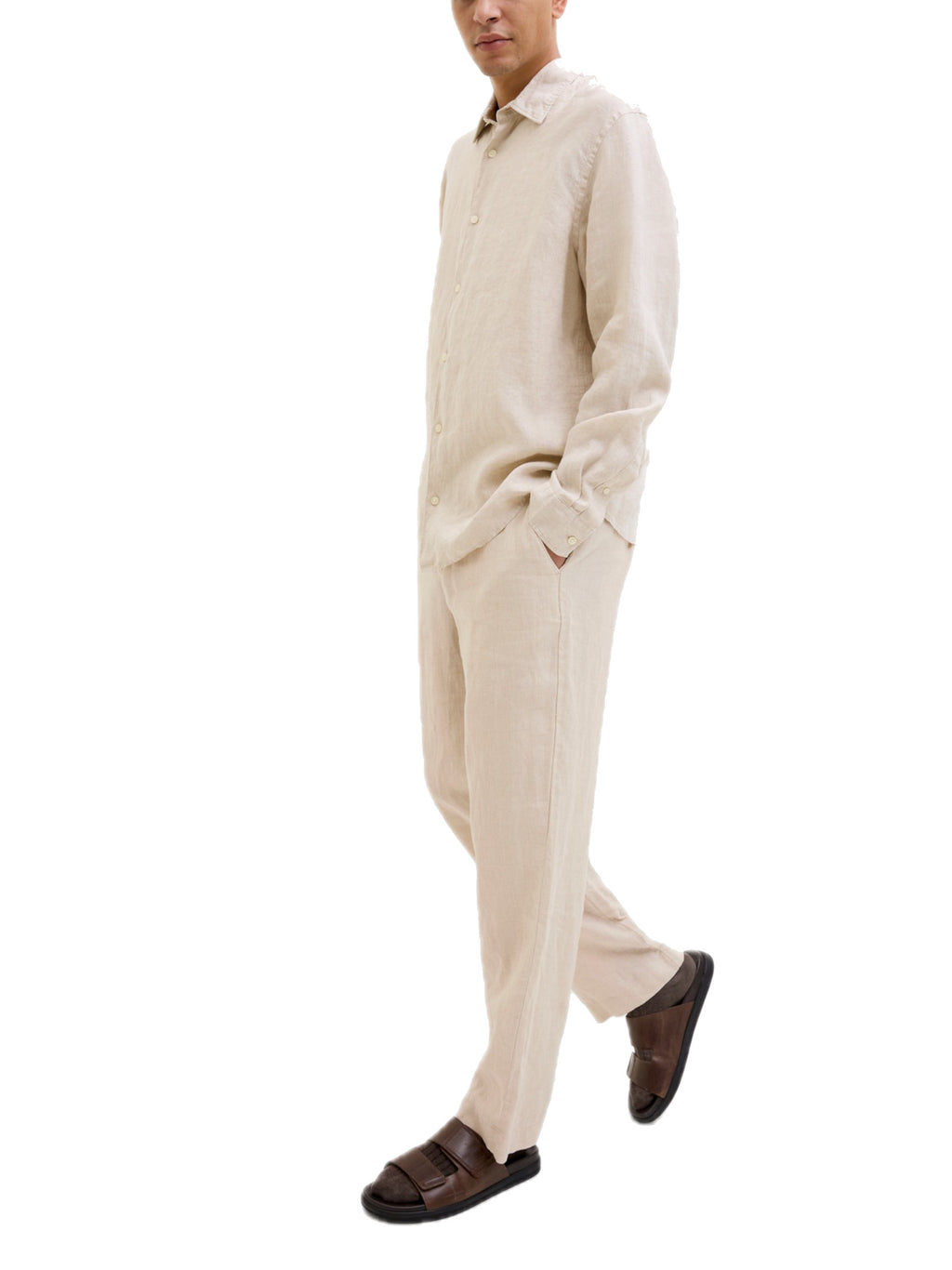 Chino Jack & Jones Lawrence Beige in lino 12253120 /Silver Lining JACK & JONES 