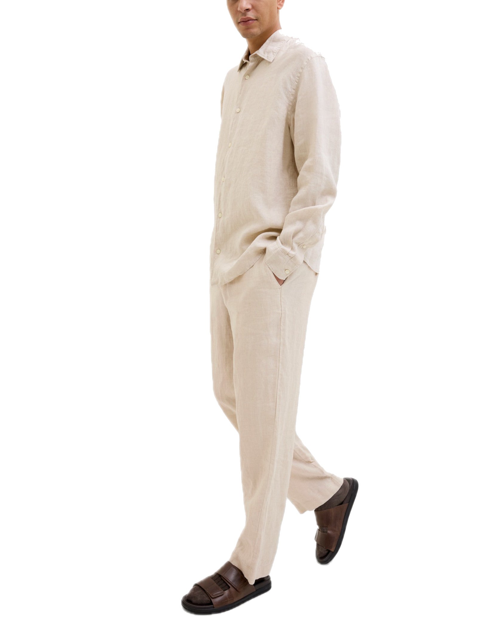 Chino Jack & Jones Lawrence Beige in lino 12253120 /Silver Lining JACK & JONES 