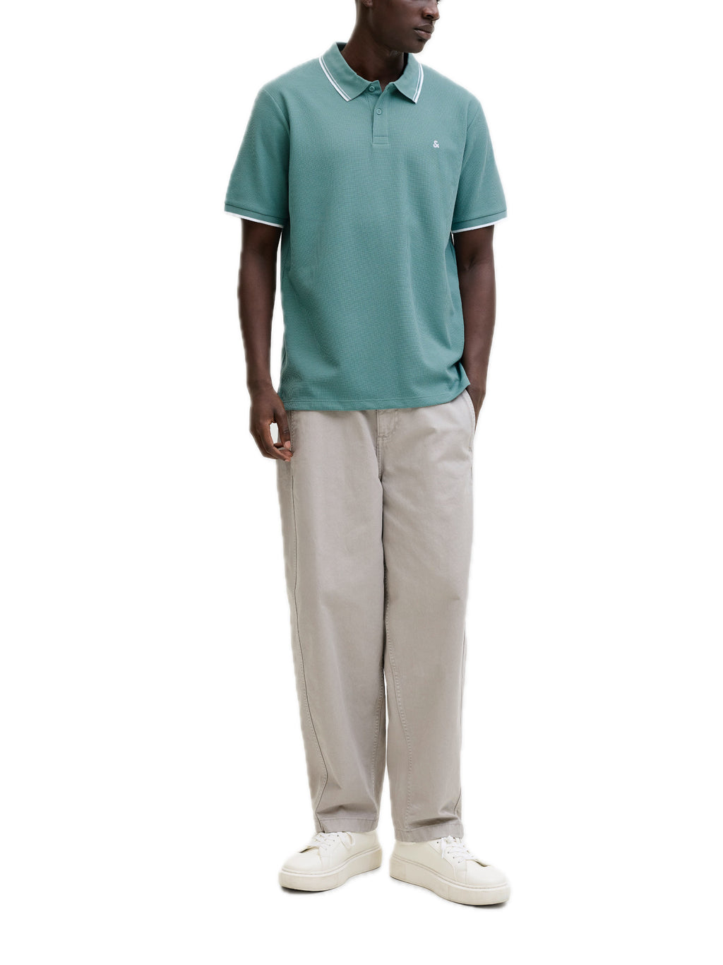 Polo Jack & Jones Austin Verde acqua 12268130 /Mineral Blue JACK & JONES 