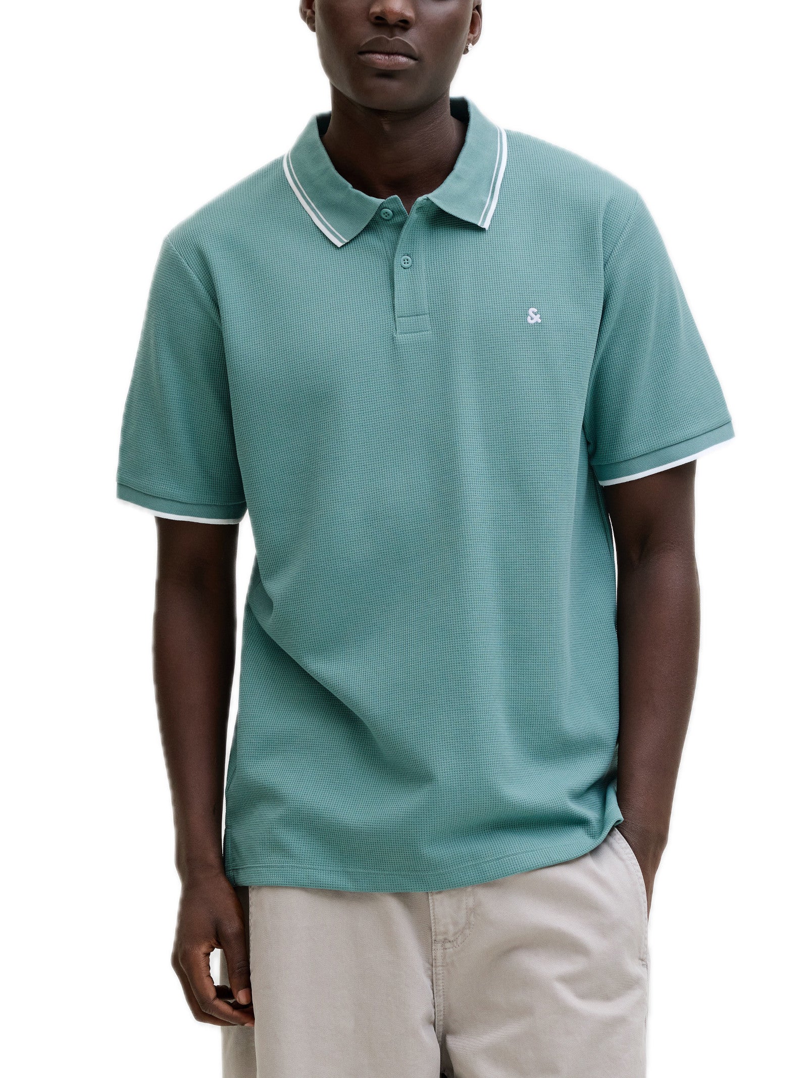 Polo Jack & Jones Austin Verde acqua 12268130 /Mineral Blue JACK & JONES 