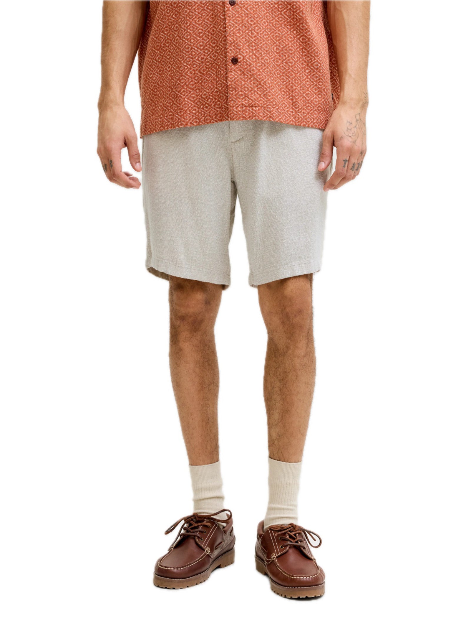 Bermuda Jack & Jones Stace Sabbia in lino 12269376 /Vetiver JACK & JONES 