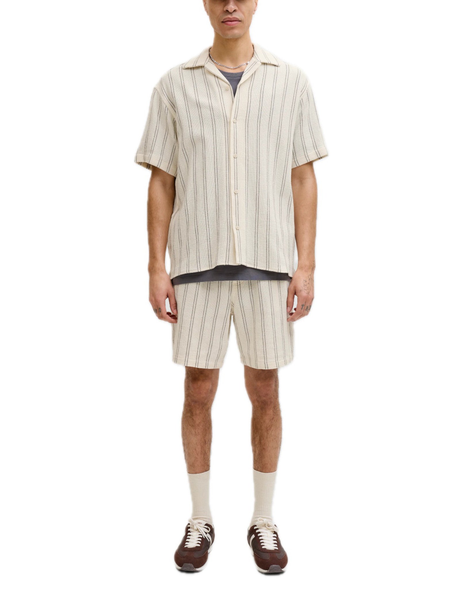 Camicia Jack & Jones Panna Coba a righe 12271060 /Antique White JACK & JONES 