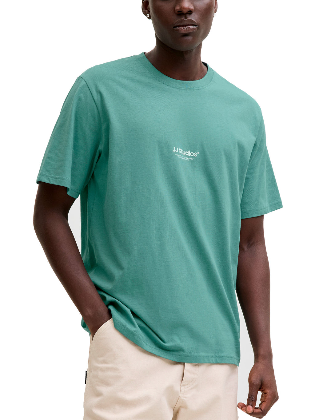 T-shirt Jack & Jones Soho Acqua marina con mini logo gommato 12278787 /Mineral Blue JACK & JONES 