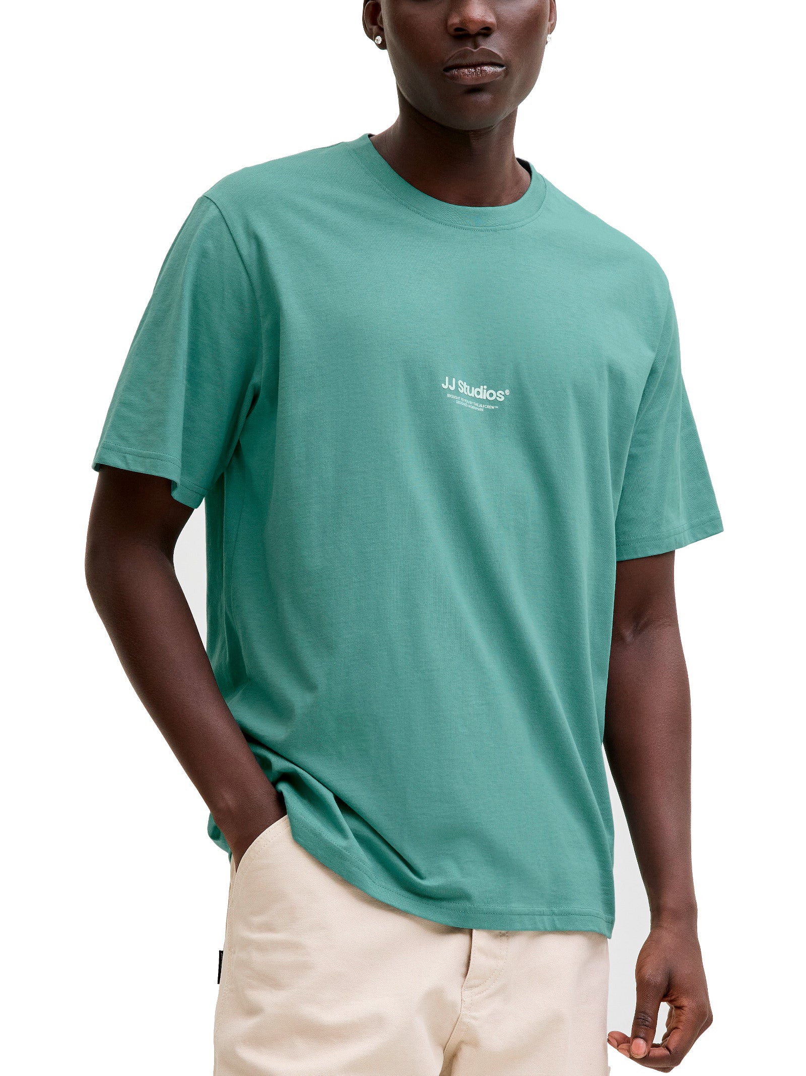 T-shirt Jack & Jones Soho Acqua marina con mini logo gommato 12278787 /Mineral Blue JACK & JONES 