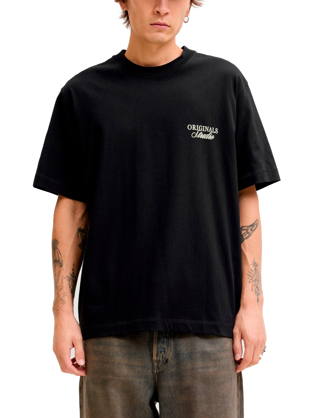 T-shirt Jack & Jones Nero Ebro relaxed 12282898 /Black JACK & JONES 