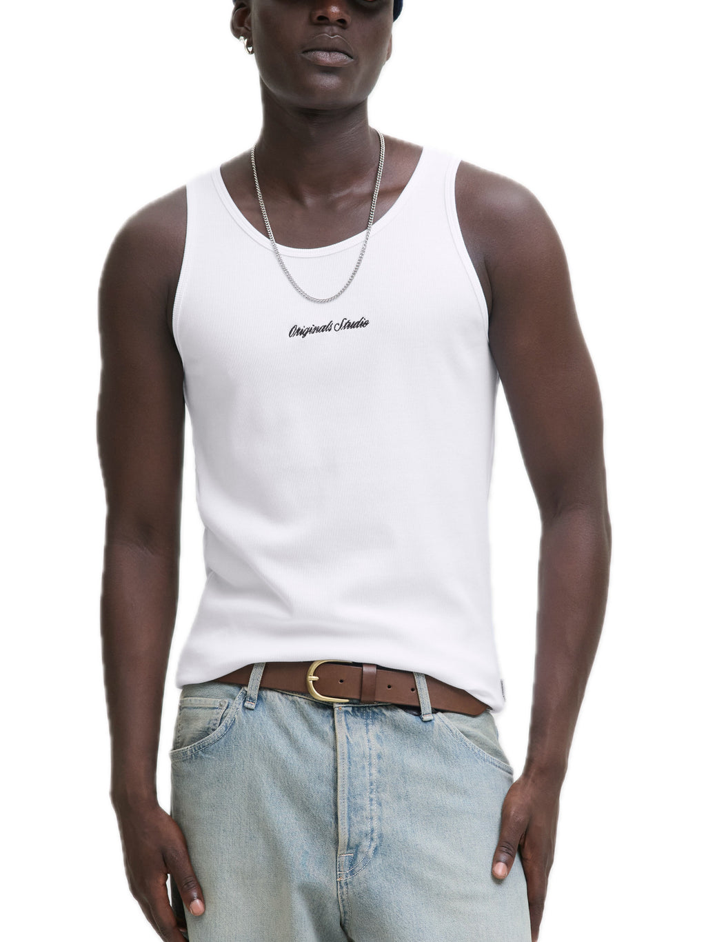 Canotta Jack & Jones Bianco Ebro stampa 12284156 /Bright White JACK & JONES 