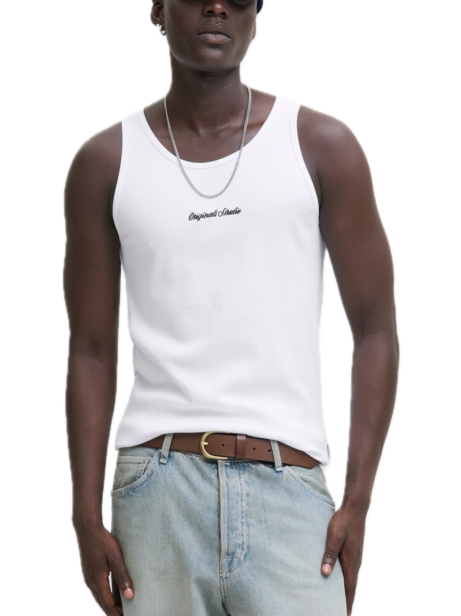 Canotta Jack & Jones Bianco Ebro stampa 12284156 /Bright White JACK & JONES 