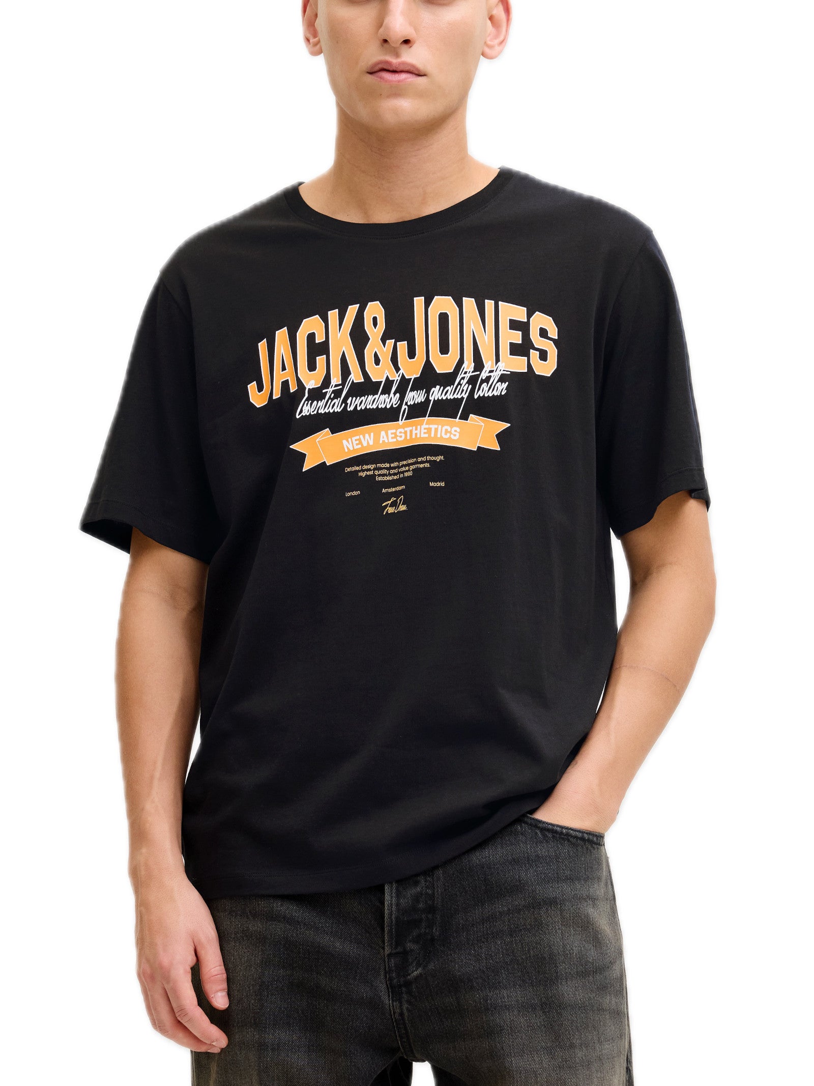T-shirt Jack & Jones Nero Logo con stampa 12288016 /Black JACK & JONES 