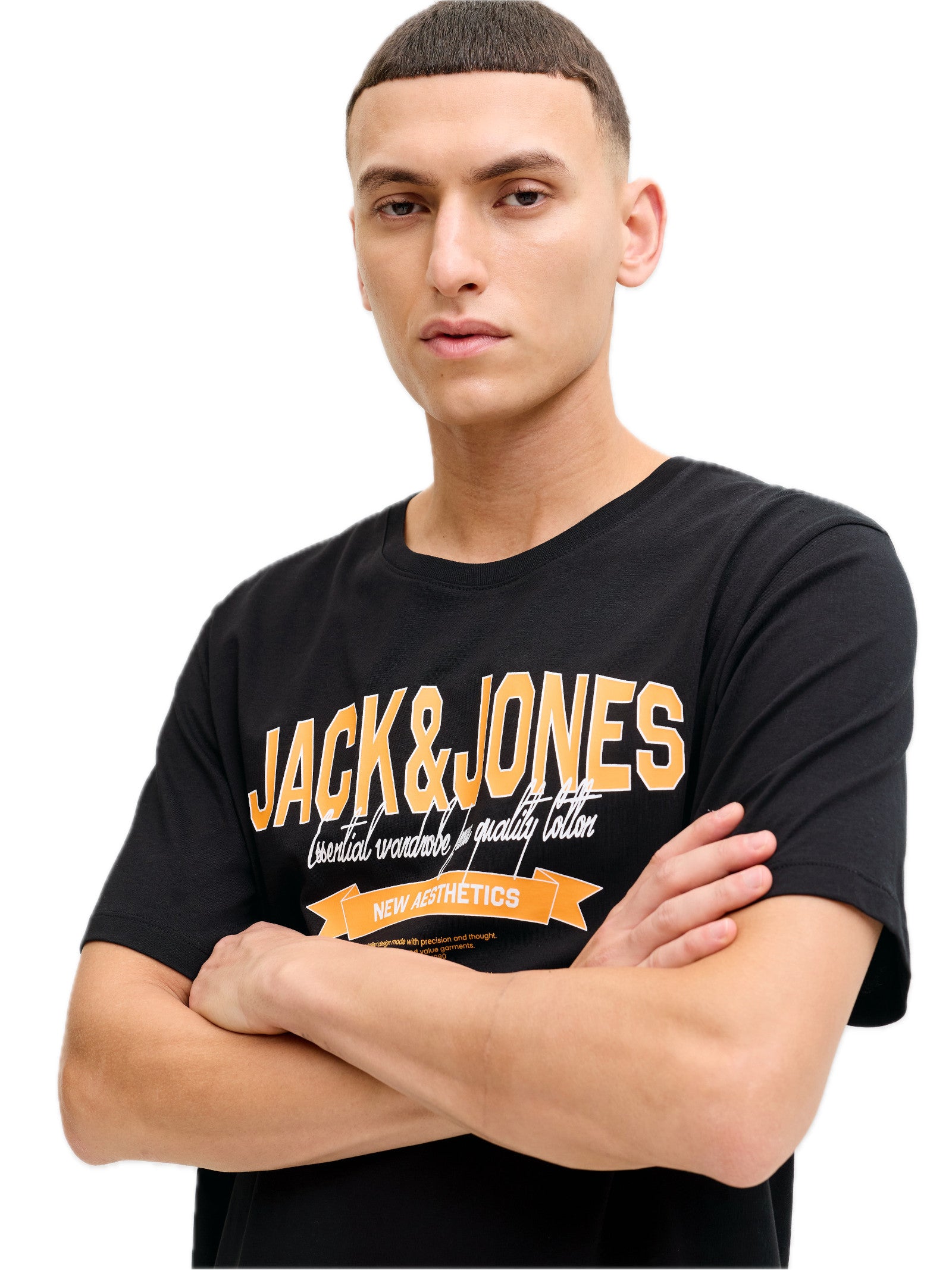 T-shirt Jack & Jones Nero Logo con stampa 12288016 /Black JACK & JONES 