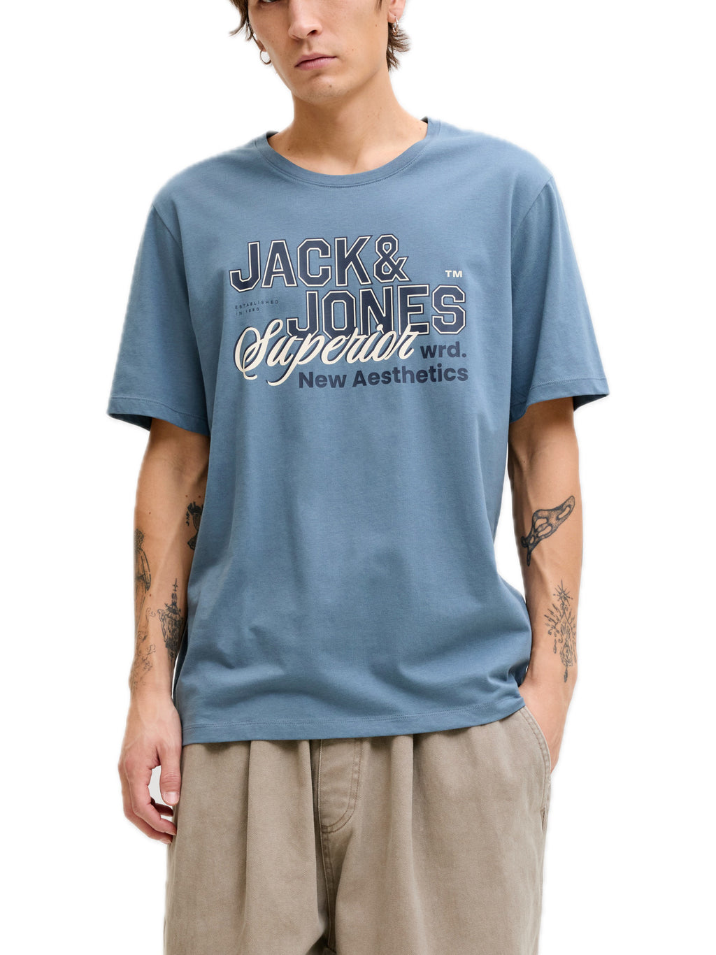 T-shirt Jack & Jones Avio Logo con stampa 12288016 /Blue Mirage JACK & JONES 