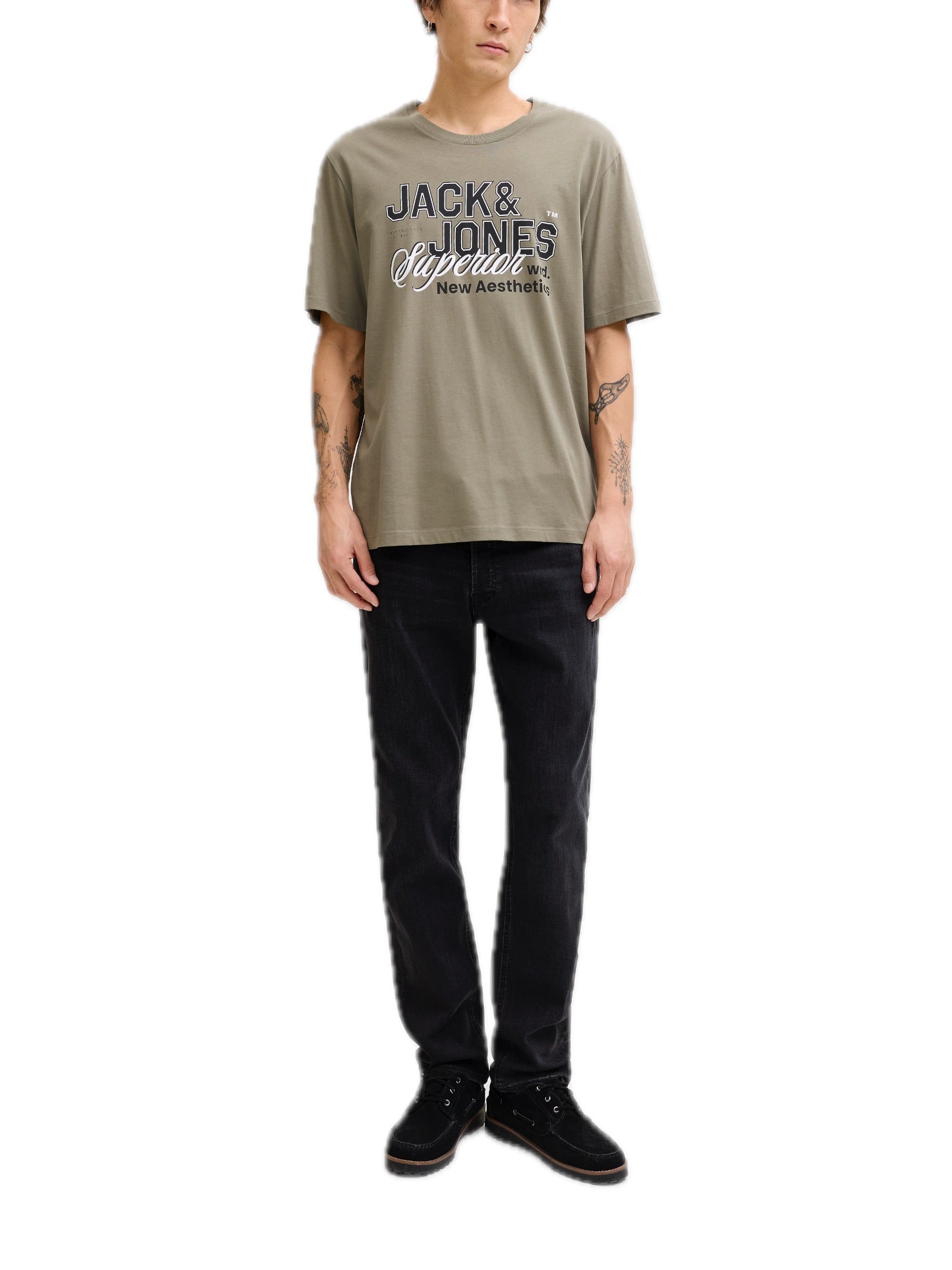 T-shirt Jack & Jones Verde Logo con stampa 12288016 /Vetiver JACK & JONES 
