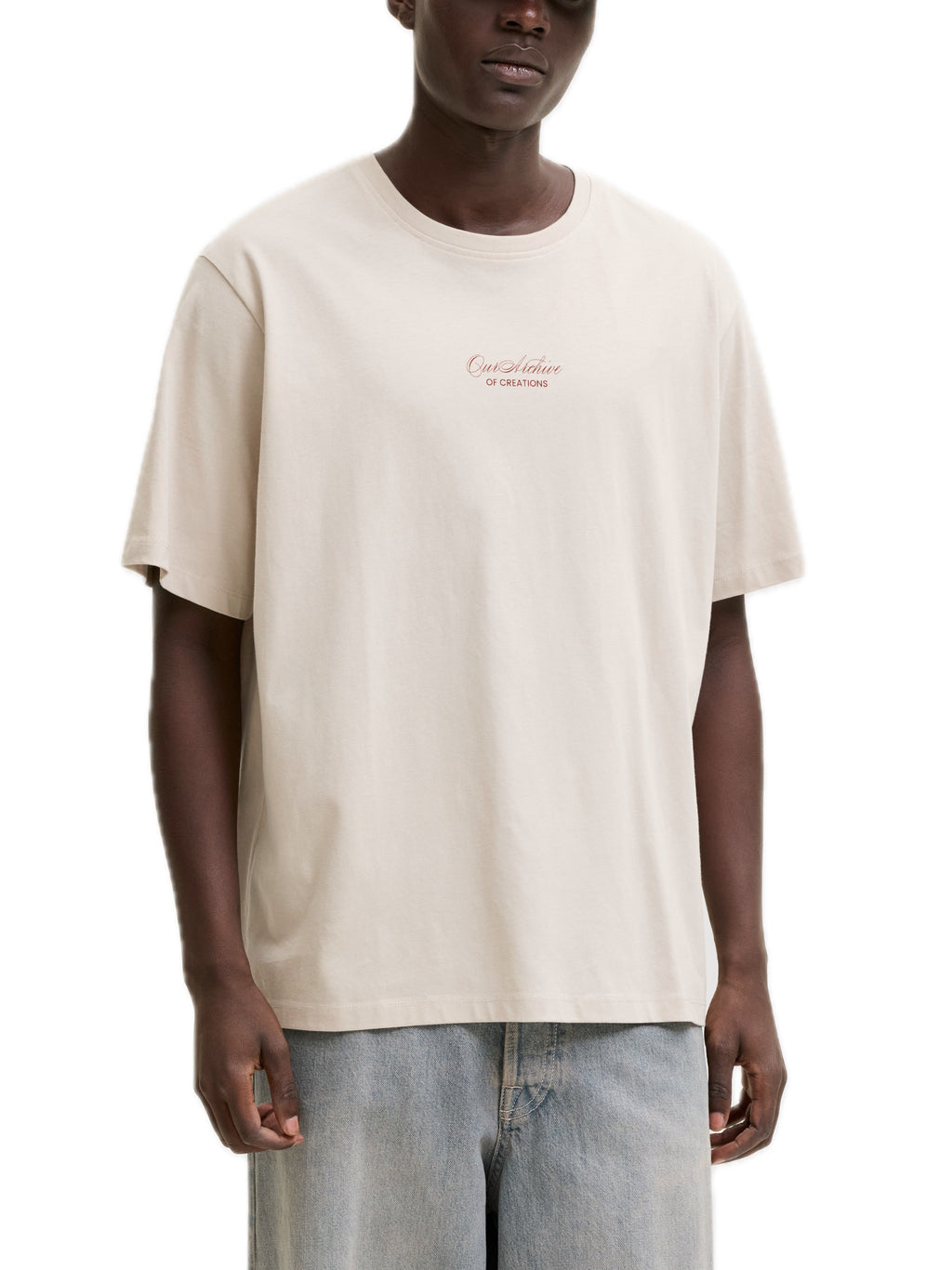 T-shirt Jack & Jones Art Beige stampa 12288095 /Moonbeam JACK & JONES 
