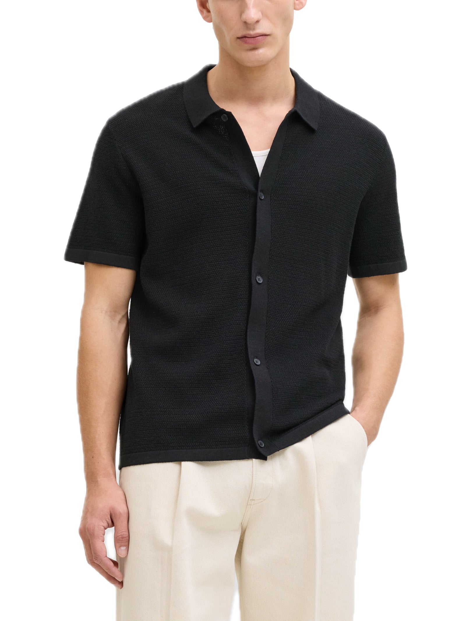 Camicia Jack & Jones George Nero in maglia 12288253 /Black JACK & JONES 