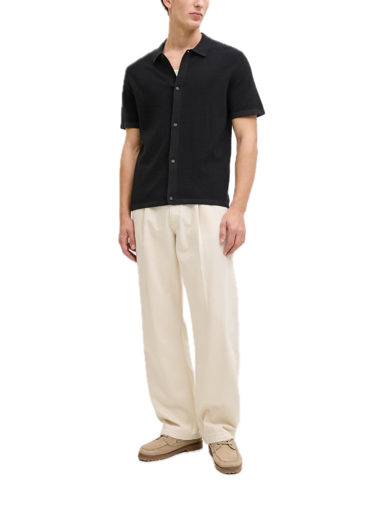Camicia Jack & Jones George Nero in maglia 12288253 /Black JACK & JONES 