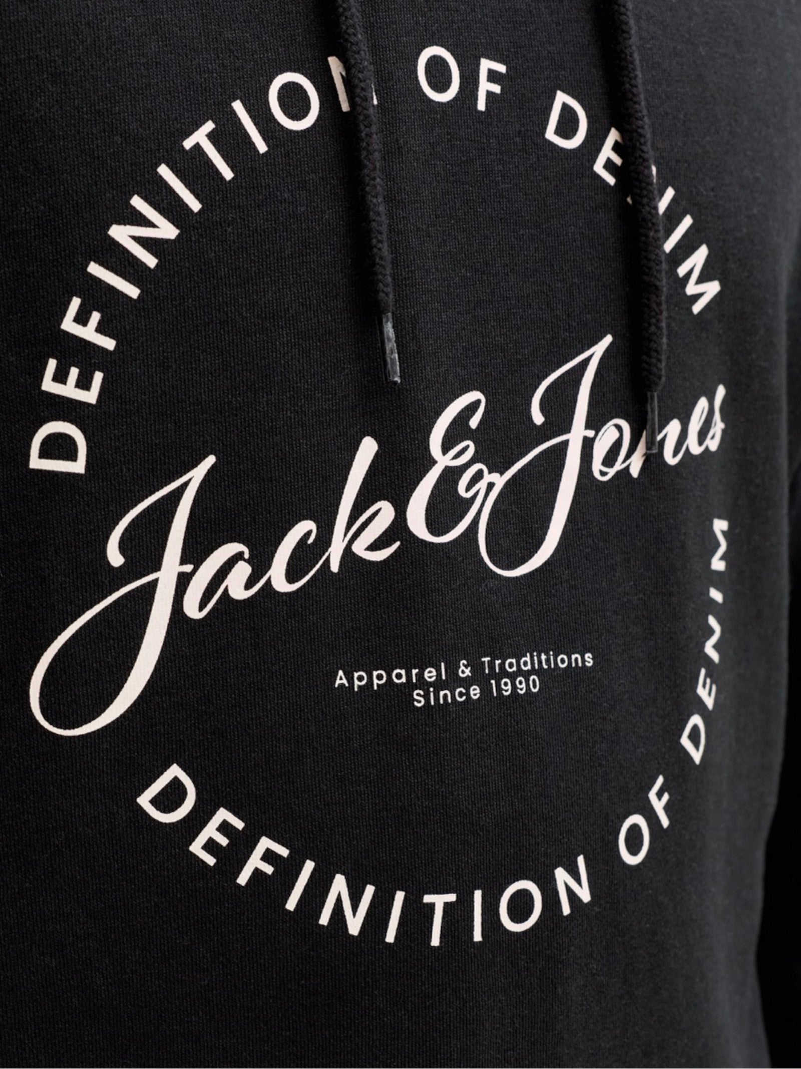 Felpa Jack & Jones Nero Grayson con stampa 12288378 /Black JACK & JONES 
