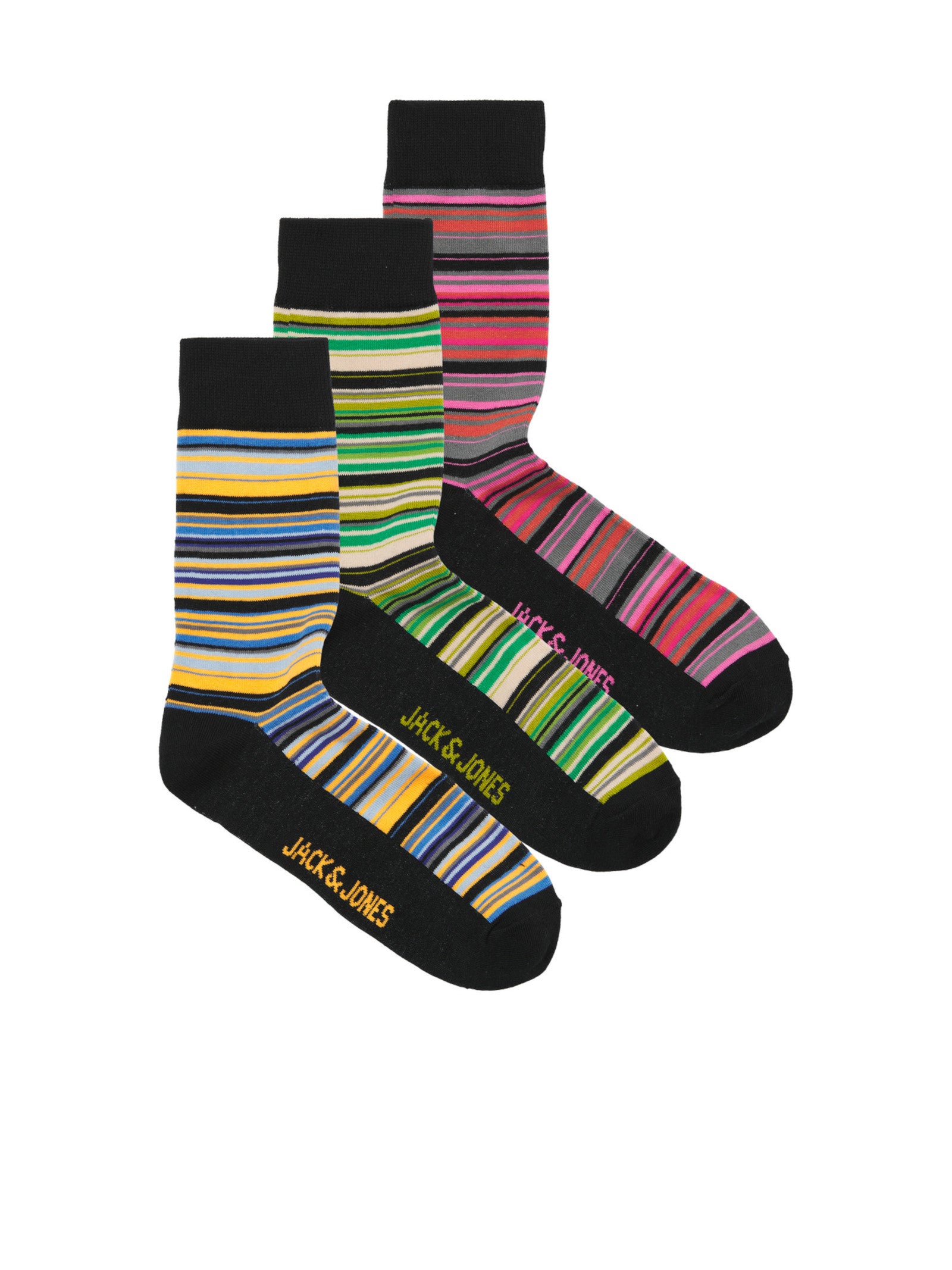 jakevin stripes socks 3 pack 12288886 /BLACK JACK & JONES 