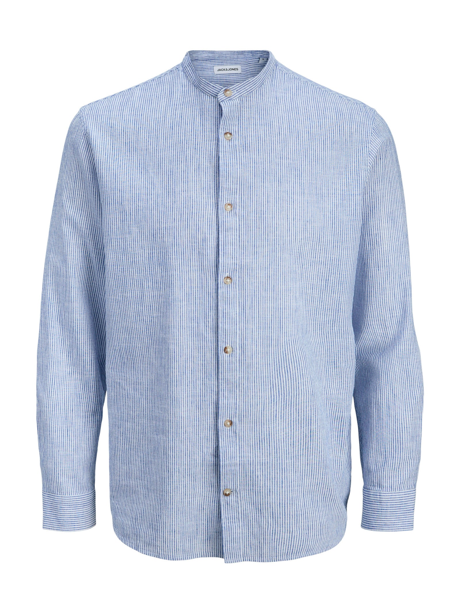 Camicia Jack & Jones Celeste bianco Summer coreana misto lino 12289184 /Infinity JACK & JONES 
