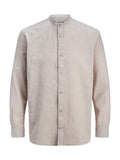 Camicia Jack & Jones Beige Summer coreana misto lino 12289184 /String JACK & JONES 