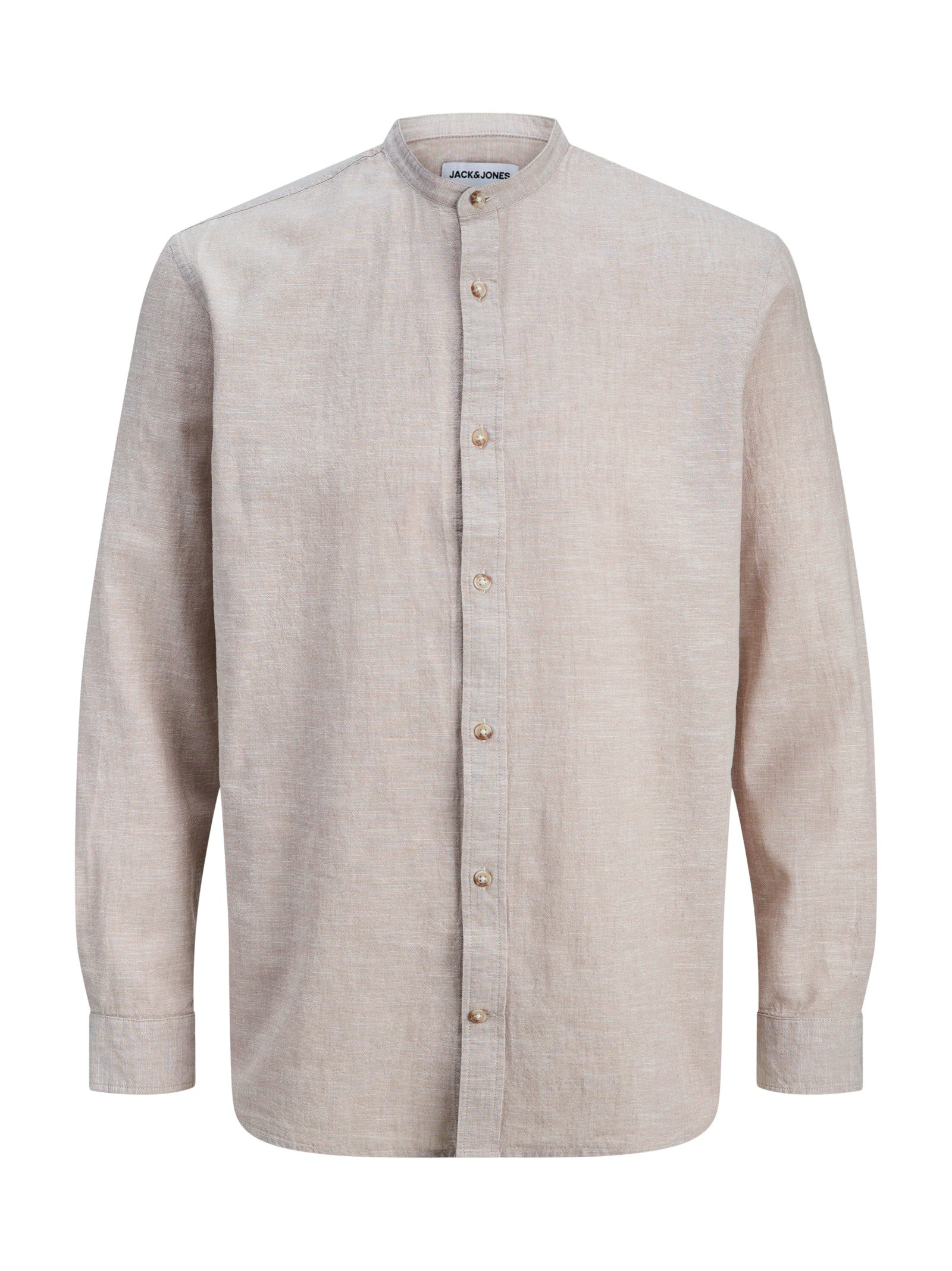 Camicia Jack & Jones Beige Summer coreana misto lino 12289184 /String JACK & JONES 