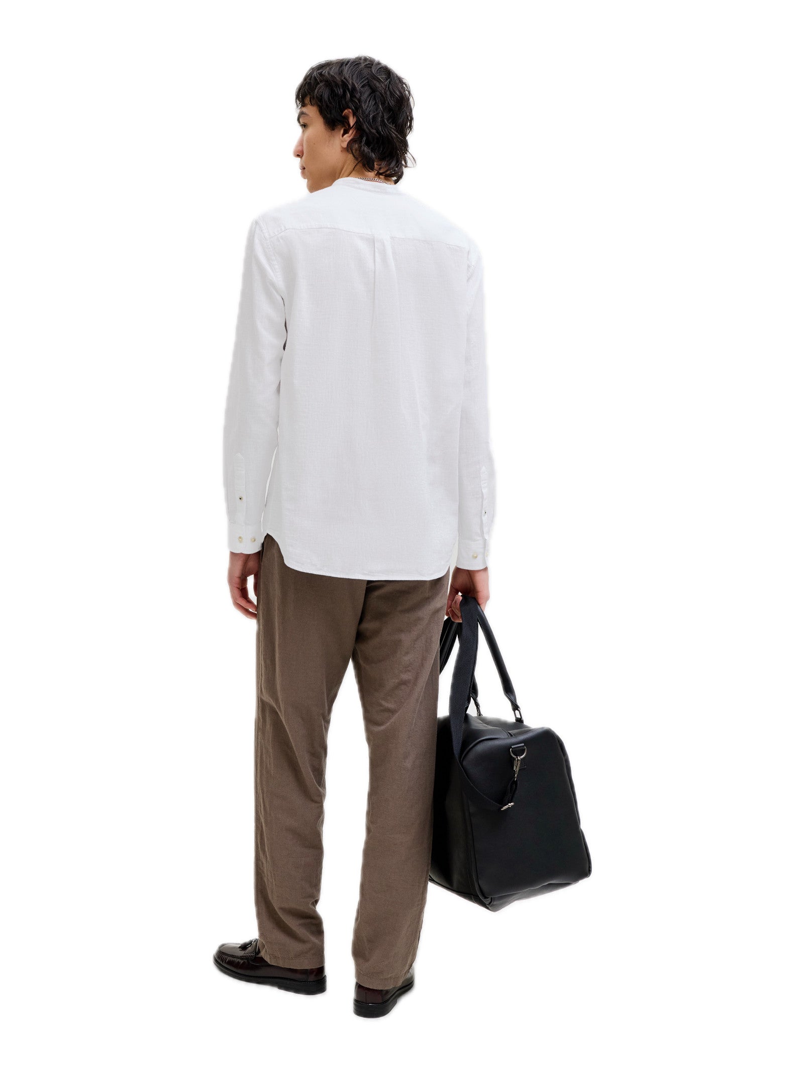 Camicia Jack & Jones Bianco Summer corenana misto lino 12289184 /White JACK & JONES 