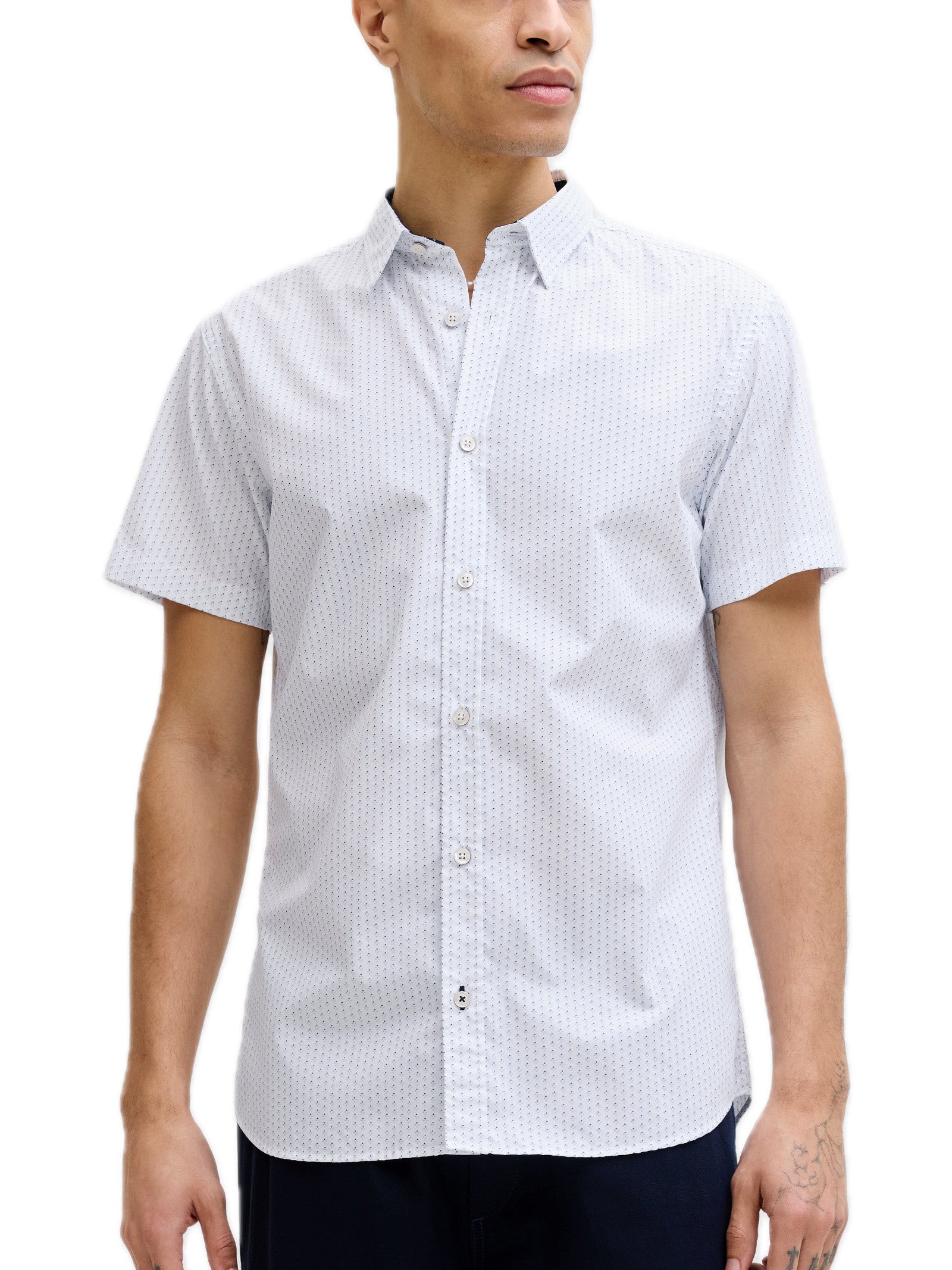 Camicia Jack & Jones Matheo Bianco fantasia 12289361 /Bright White JACK & JONES 