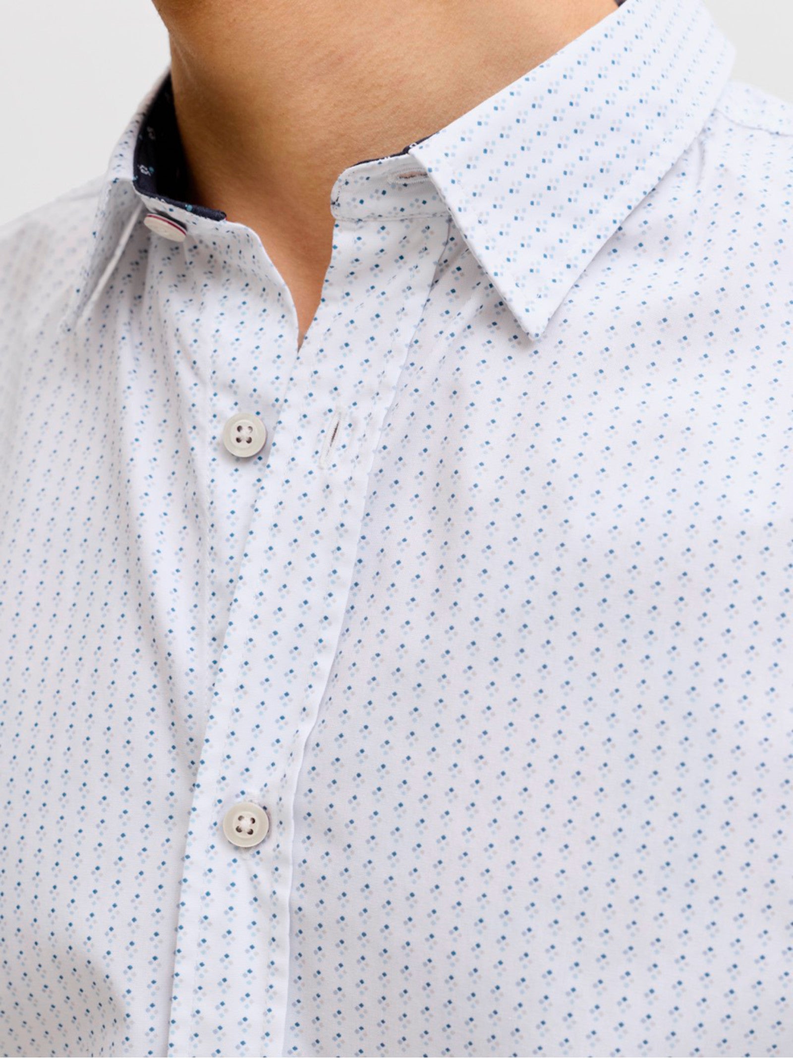 Camicia Jack & Jones Matheo Bianco fantasia 12289361 /Bright White JACK & JONES 