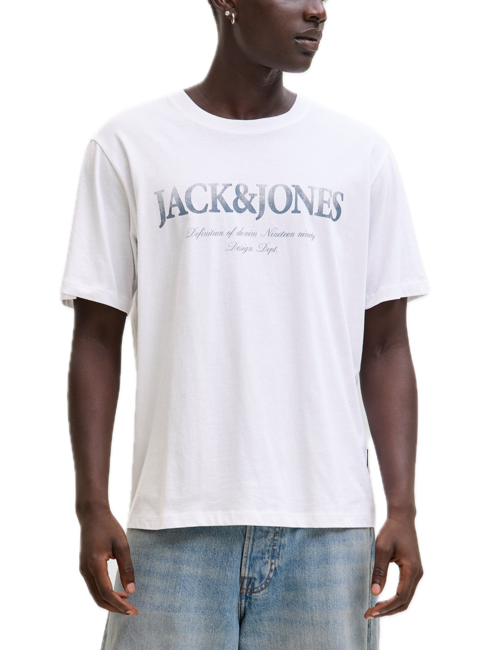 T-shirt Jack & Jones Devin Bianco con stampa 12290173 /Bright White JACK & JONES 