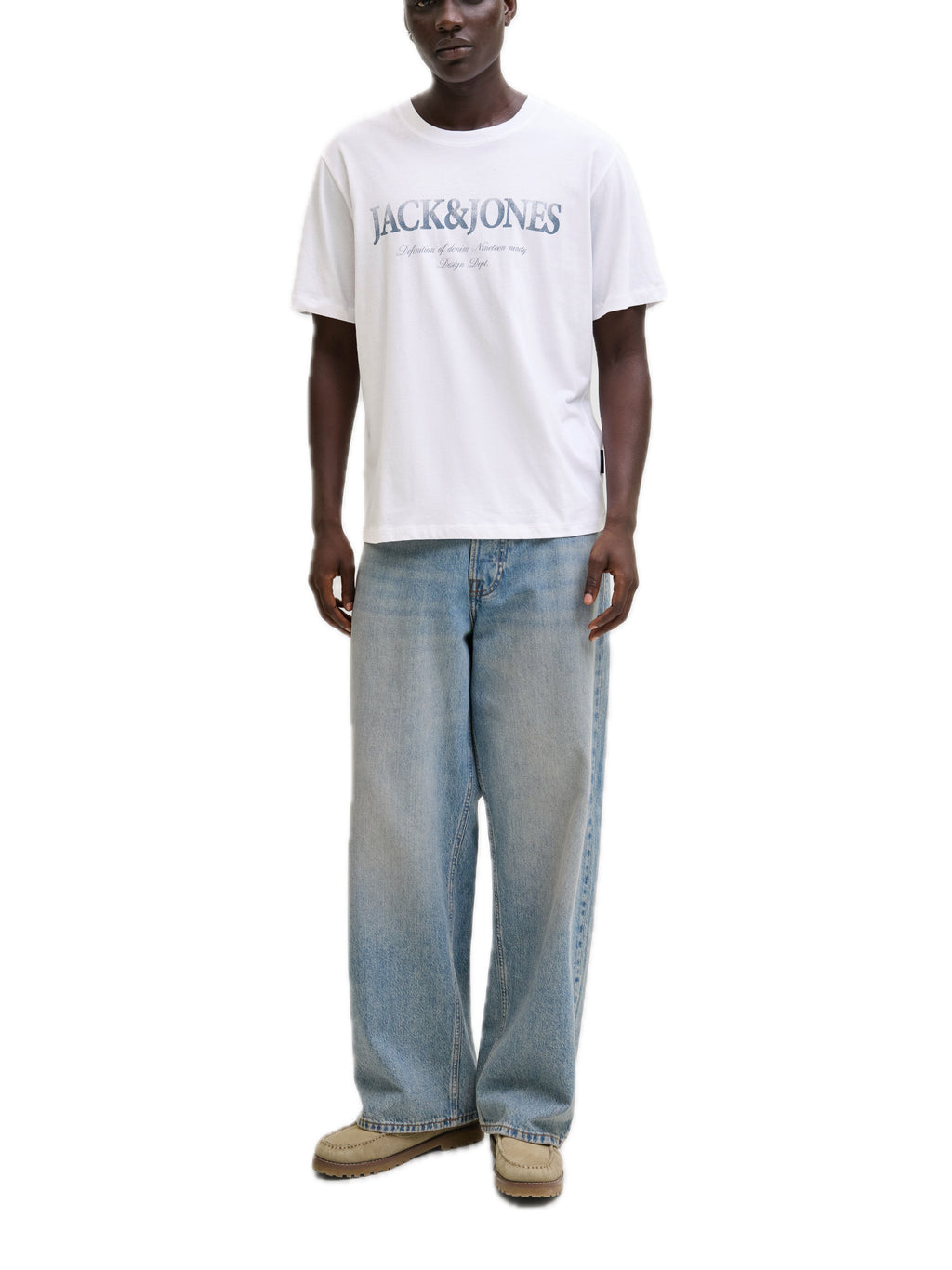 T-shirt Jack & Jones Devin Bianco con stampa 12290173 /Bright White JACK & JONES 
