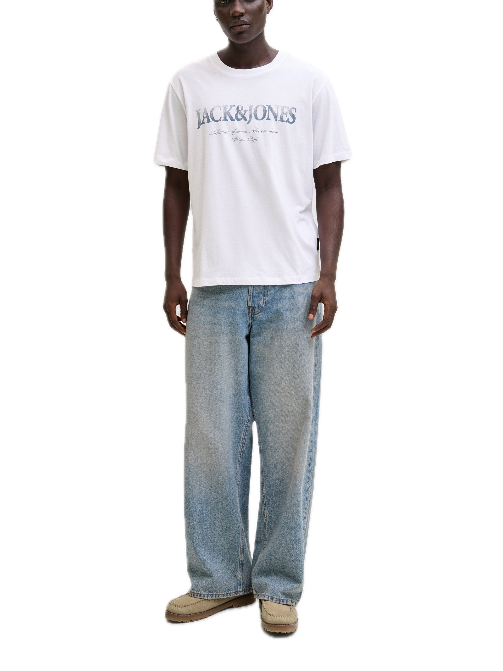 T-shirt Jack & Jones Devin Bianco con stampa 12290173 /Bright White JACK & JONES 