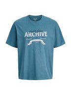 T-shirt Jack & Jones Archieve Petrolio con stampa 12290417 /Blue Mirage JACK & JONES 