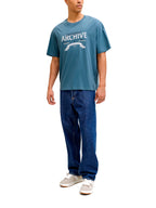 T-shirt Jack & Jones Archieve Petrolio con stampa 12290417 /Blue Mirage JACK & JONES 